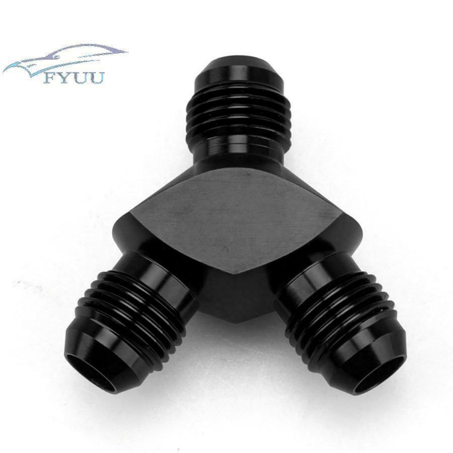 1X AN6 Y Block Fitting 3-Way Adapter Aluminium AN6 Male to 2-6AN AN6 Y Block