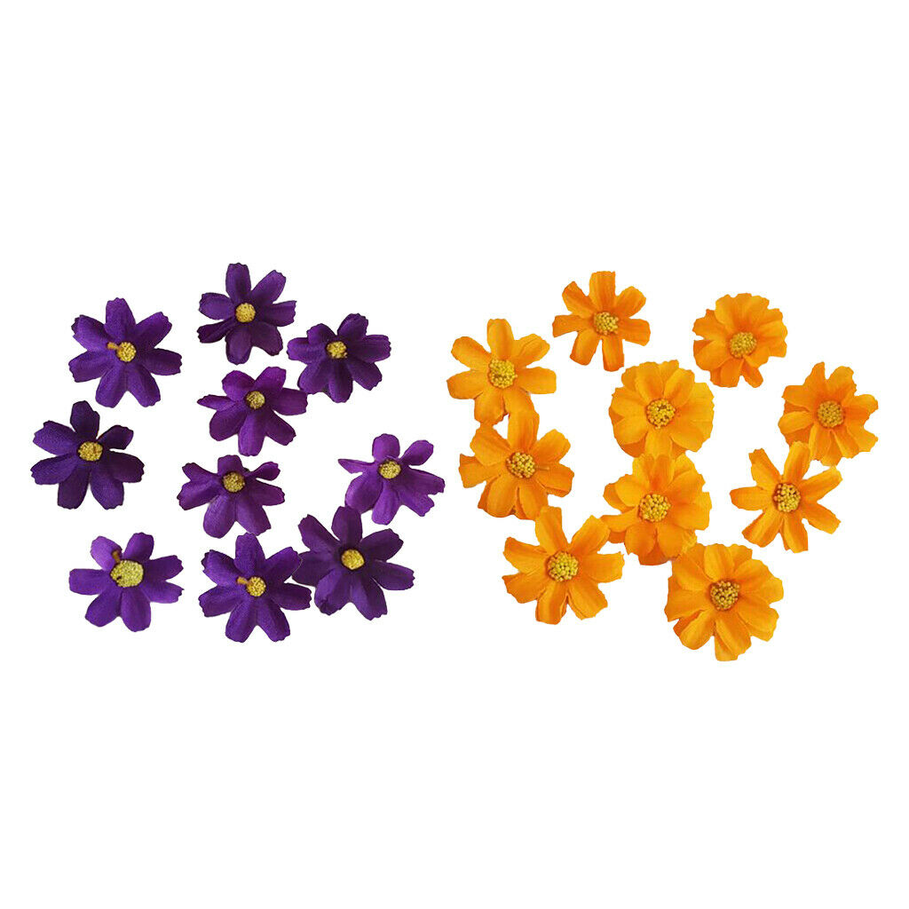 20Pcs Artificial Daisy Flowers Faux Flower Heads DIY Craft Floral Ornaments