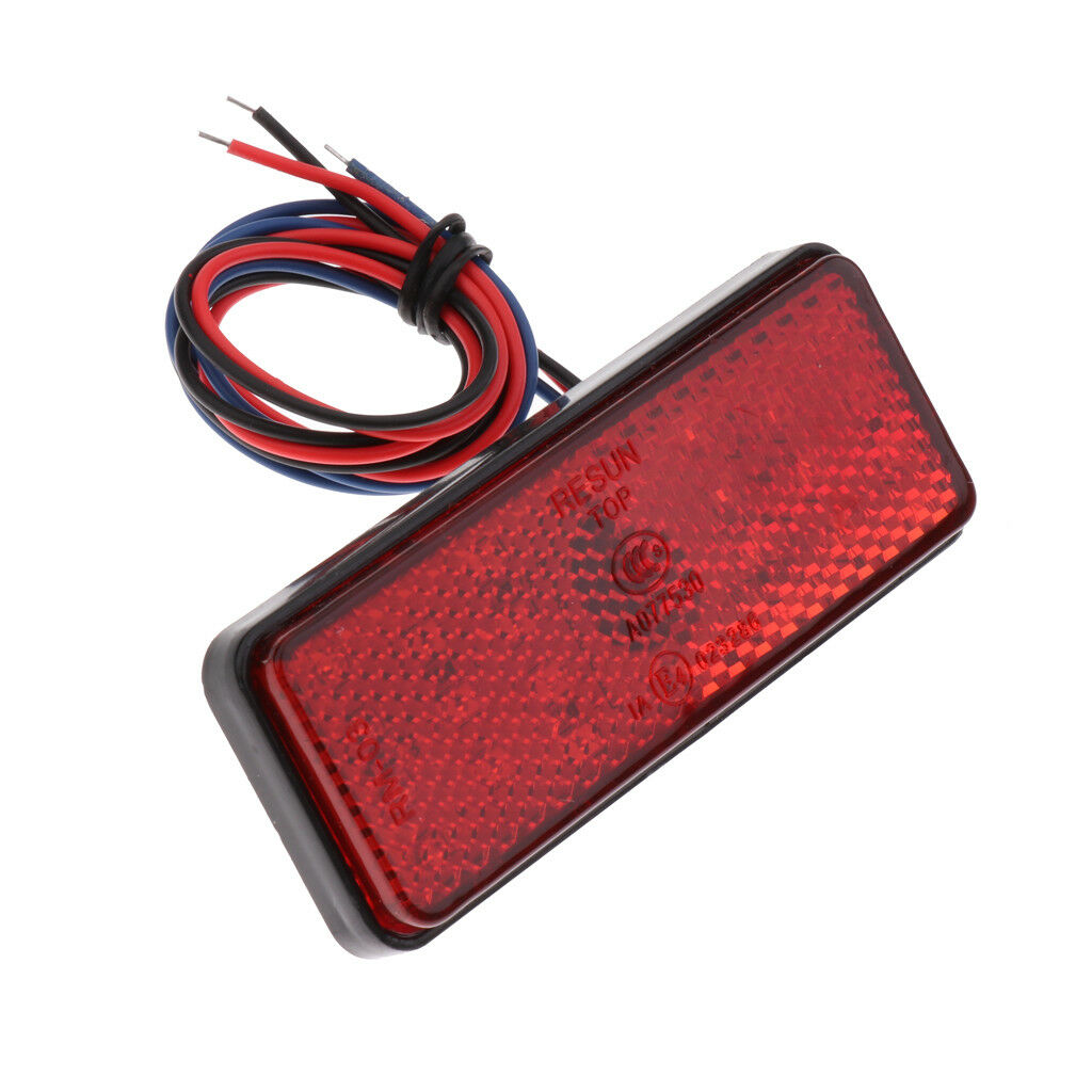 Car Motorcycle LED Reflector Brake Light Warning Lamp Conversion Kit Red