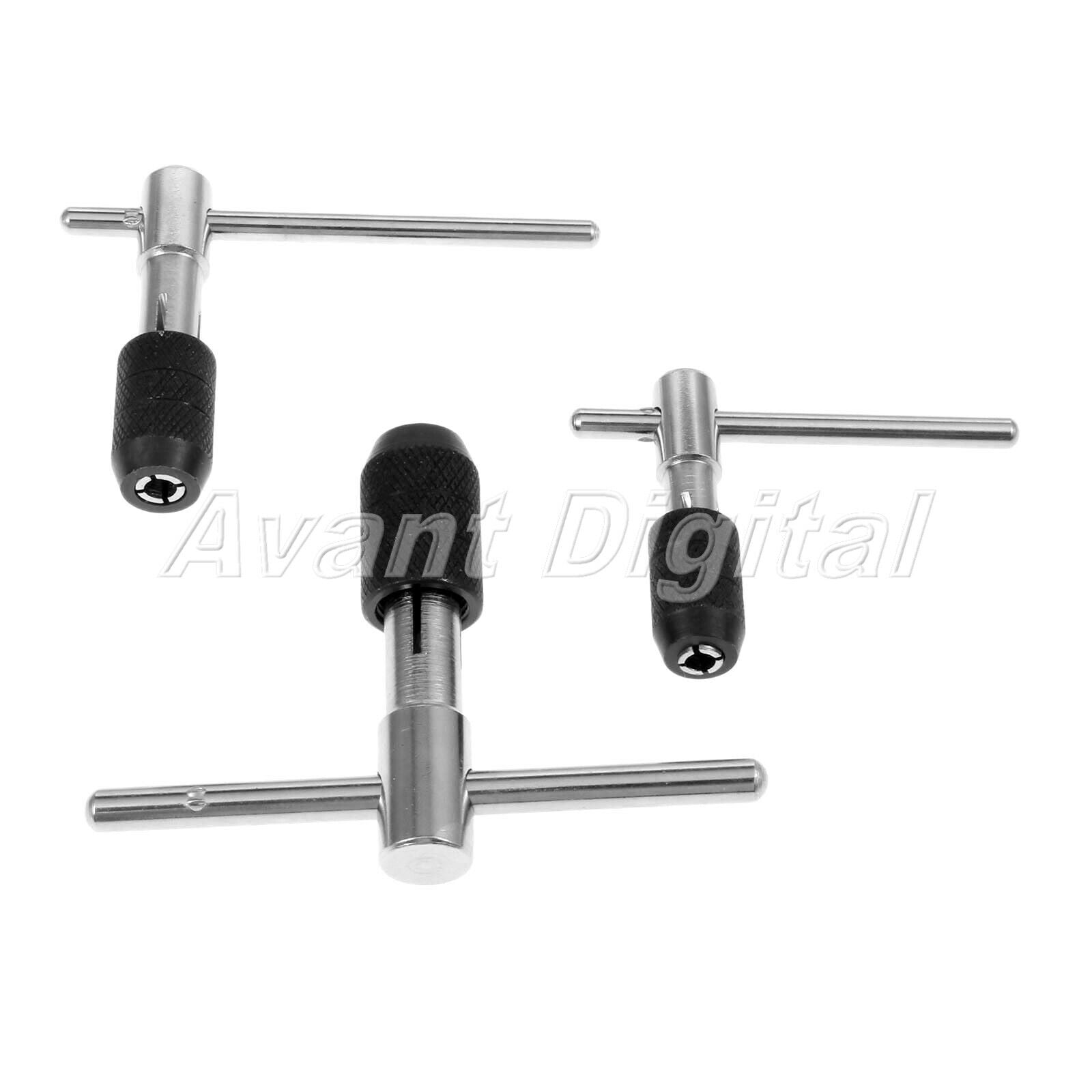 Steel M3-M6 M5-M8 M6-M12 T-Handle Screw Tap Drill Wrench Kit Metalworking Tool