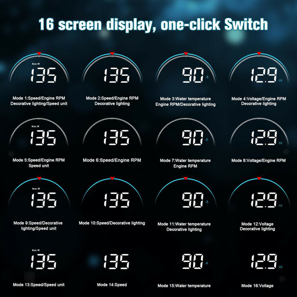 M8 TFT OBD Hud Head Up Display Digital Car Speed On-Board Computer OBD2