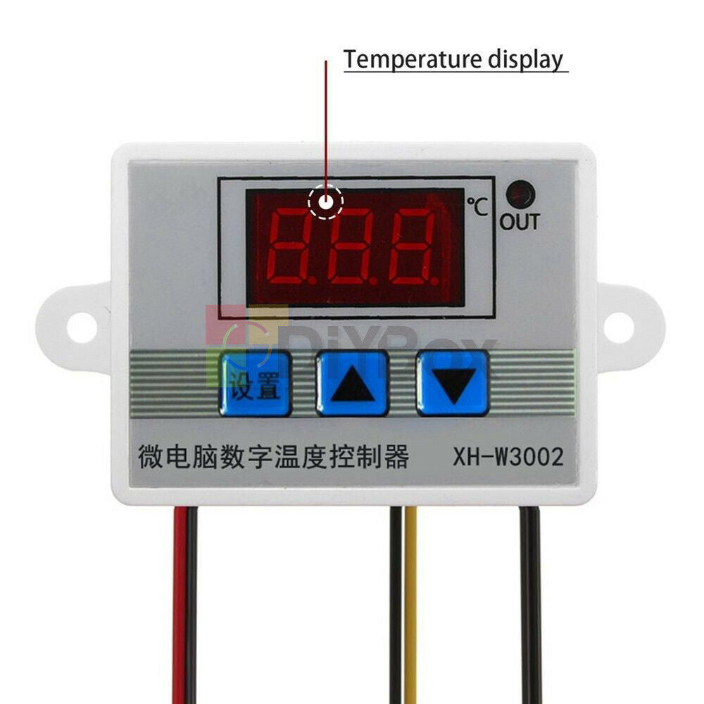 W3002 LED Temperature Controller Digital Thermostat with Transformer AC 110-220V