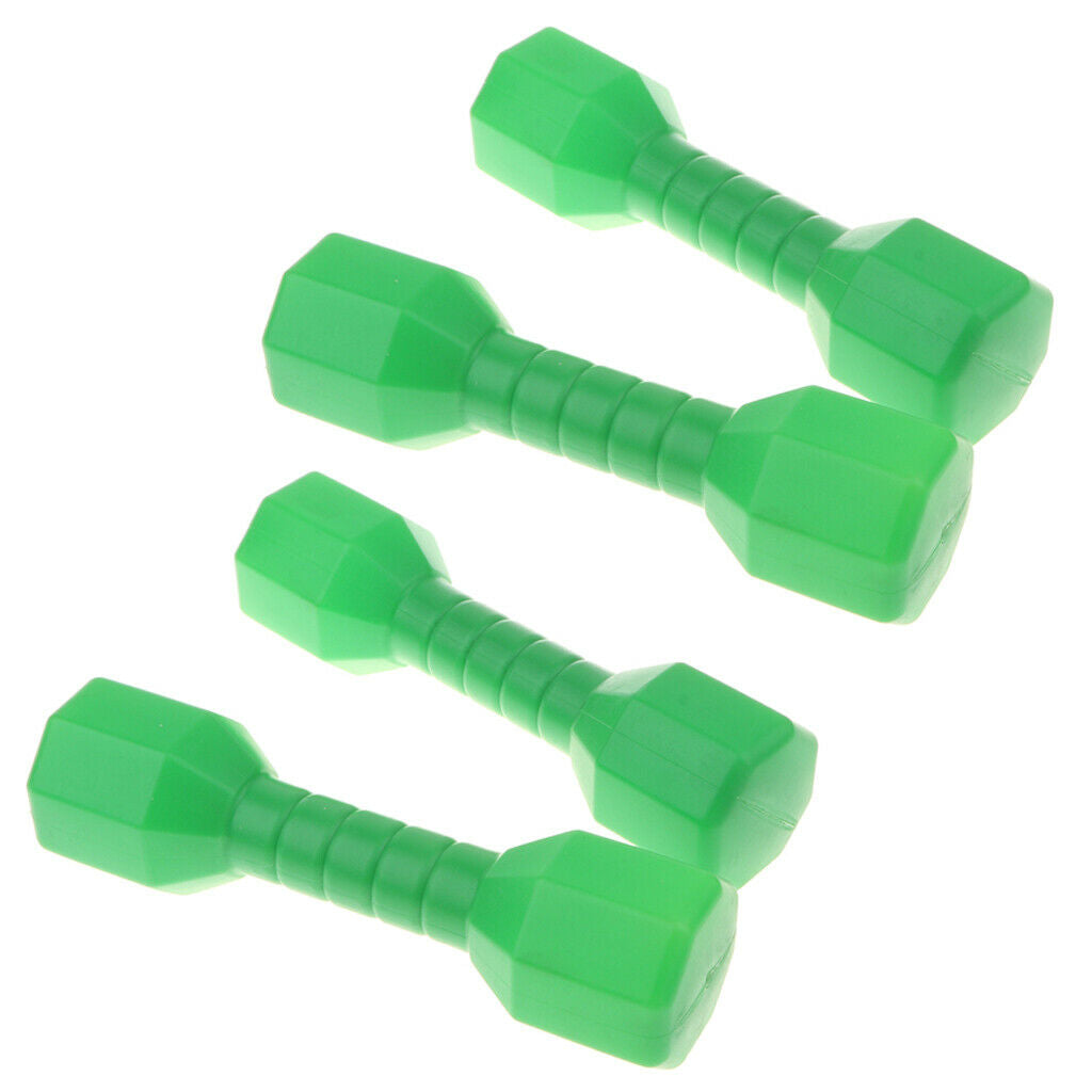 2 Pairs of Durable Plastic Dumbbells for Children, Morning Exercise Toys, Green