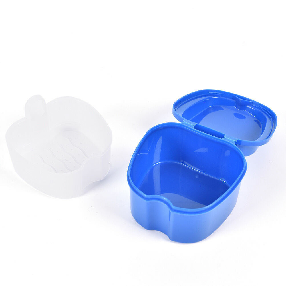 Denture Box Container Tooth Storage Case False Teeth Rinsing Basket Denta.l8