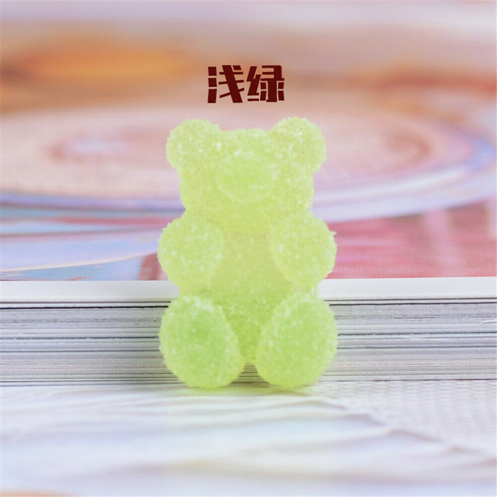 40 pcs Mixed Bear Shaped Jelly Drops Craft Embellishments Jewelry Charms 12x17mm