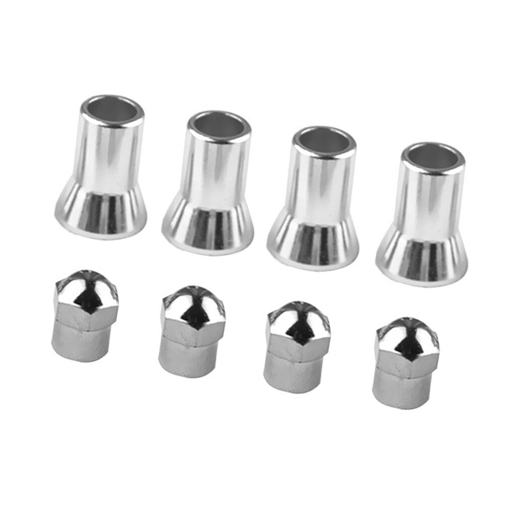 8PCS Car Truck Chromed Plastic TPMS Tire Valve Stem Caps and Sleeve Cover
