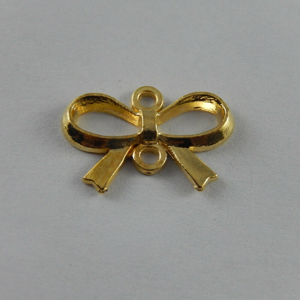 45pcs/lots Golden Color Alloy Bow-knot Jewelry Connector Making Charms Pendants