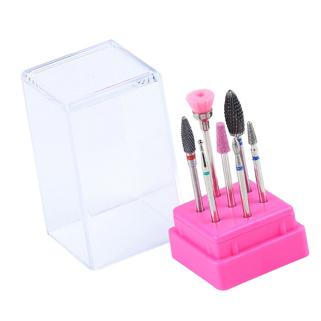 8X Nail File Bit Manicure Pedicure Drill Bits Manicure Tool wit Storage Case