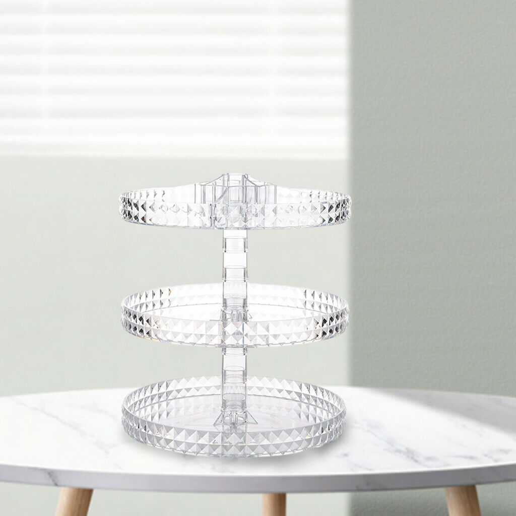Makeup Organizer 3-Tier 3 Layer Turntable Storage for Cosmetics Toiletries
