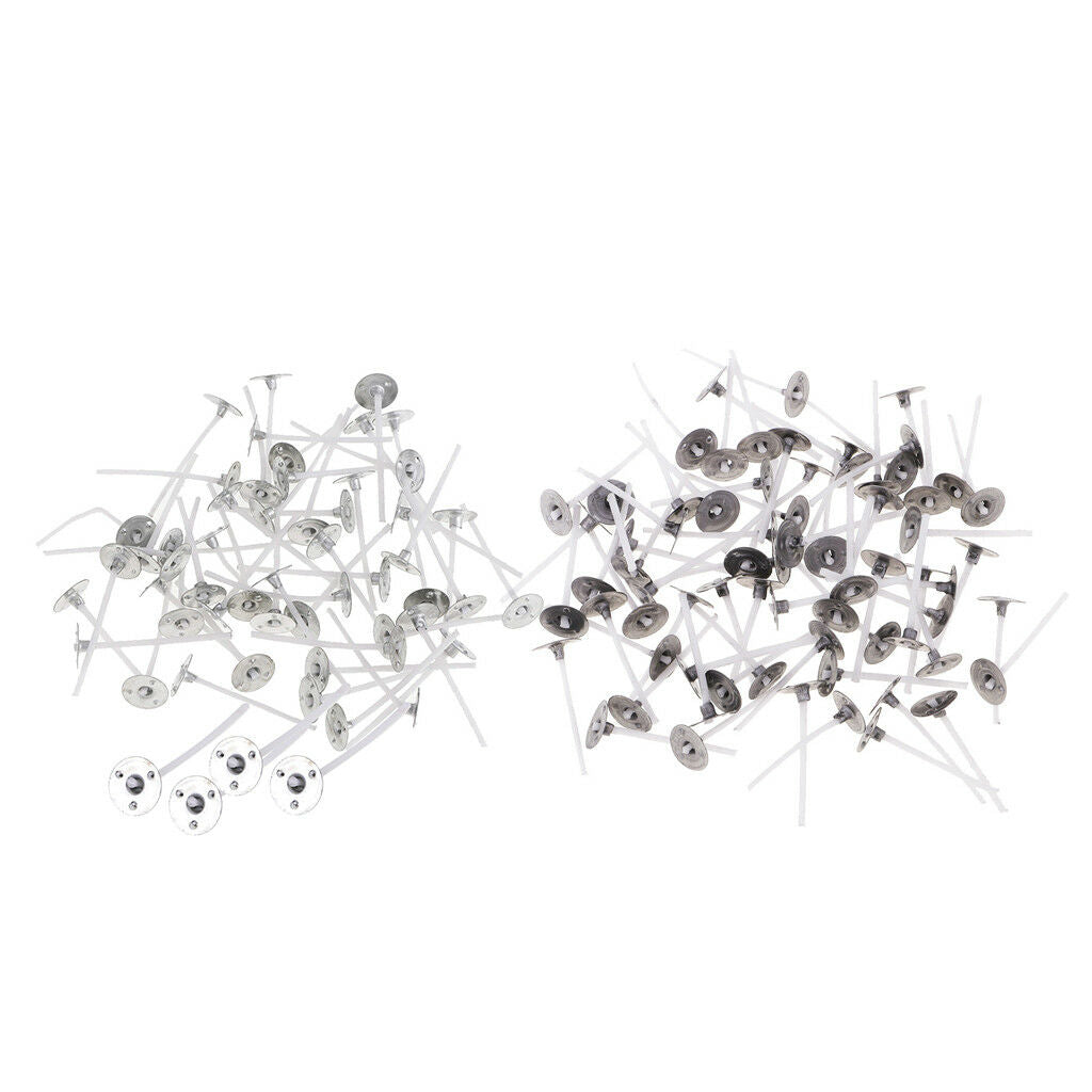 200x Pre Waxed Candle Wicks With Sustainers For Making Tea light Candles DIY