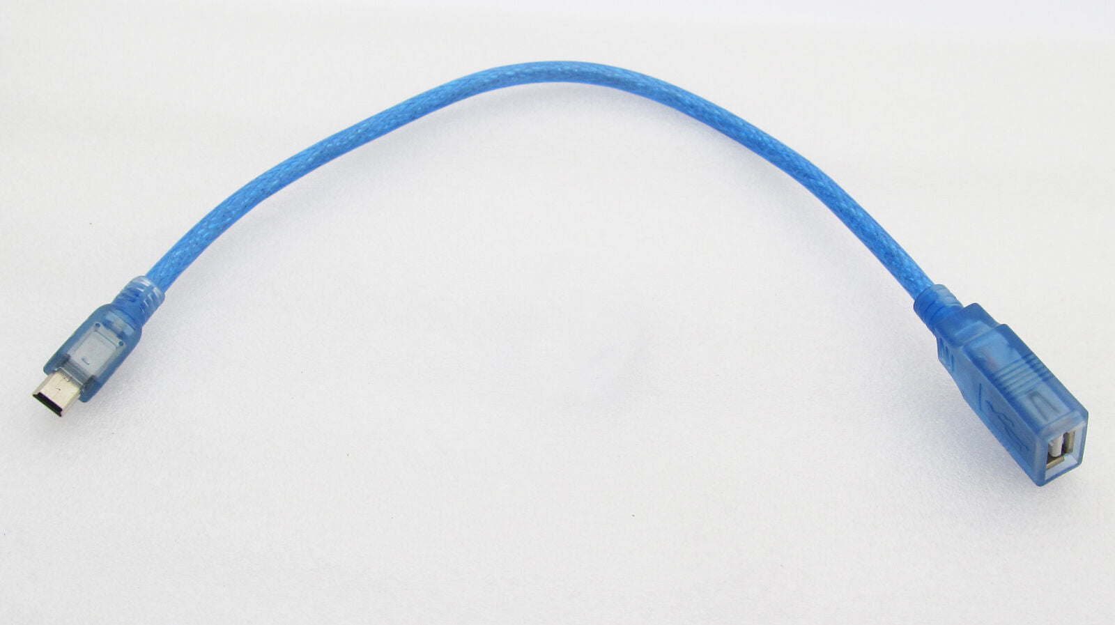 1x USB 2.0 A Female to Mini 5pin Male Convert Data Cable 1ft 30cm Universal Blue