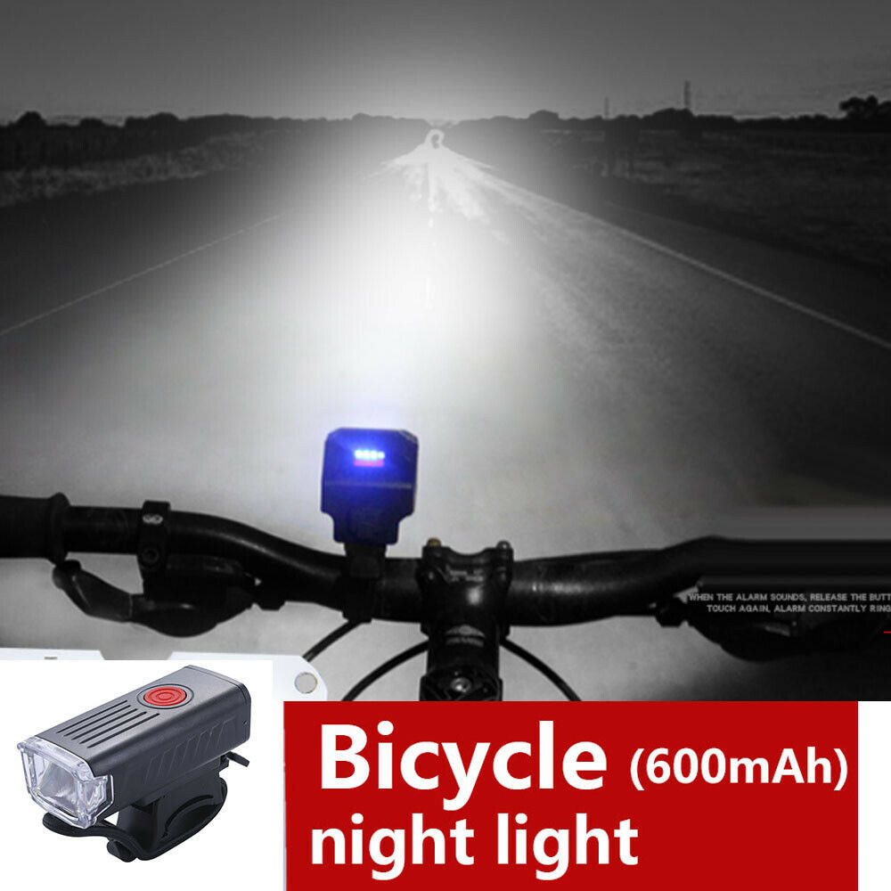 Mountain Bike Light USB Rechargeable Bicycle LED Torch Front Rear Lamp Set