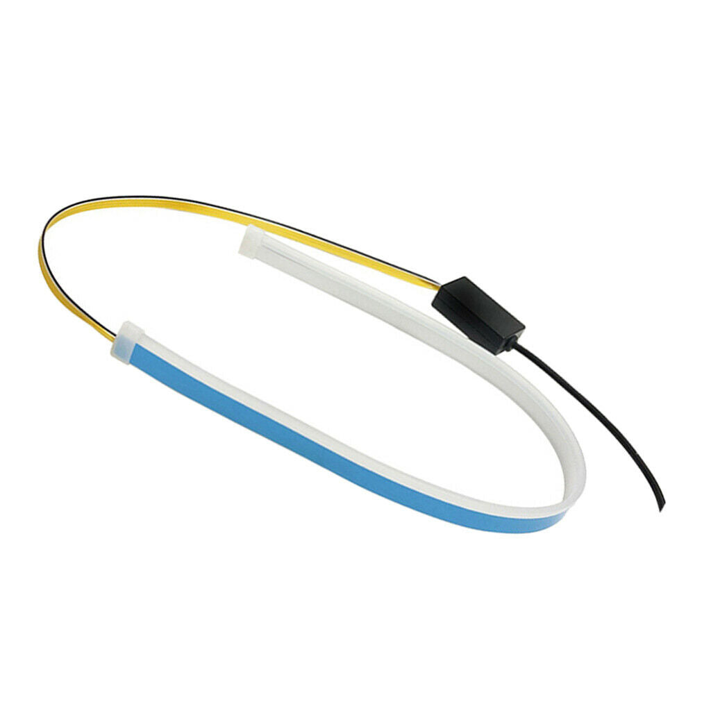 2xFlexible Tube LED Strips Daytime Turn Signal Lights 60cm Pink+Yellow