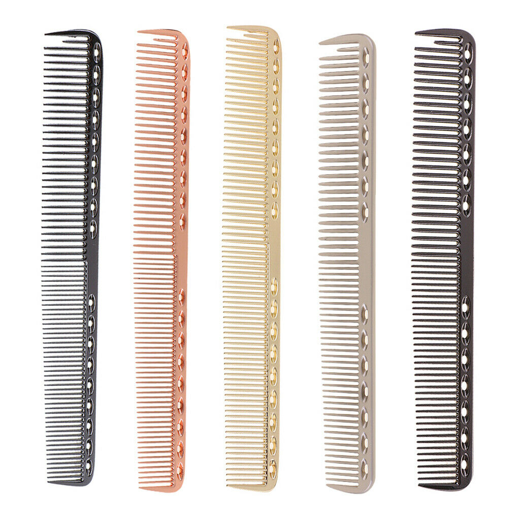 5pcs Aluminum Hairdressing Comb Professional Barbers Hair Cutting Styling Combs