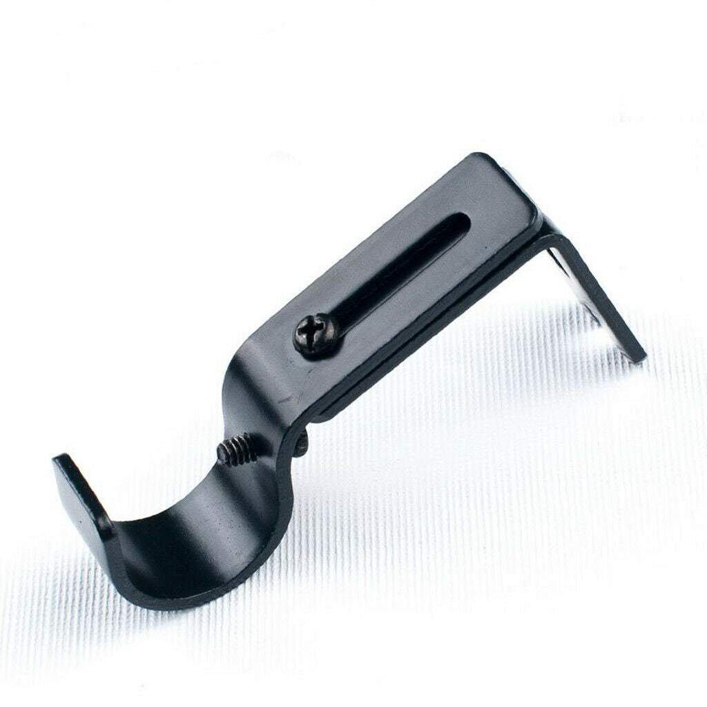 2 Set 6Pcs Adjustable Curtain Rod Bracket Holder for 25mm Rod~Black