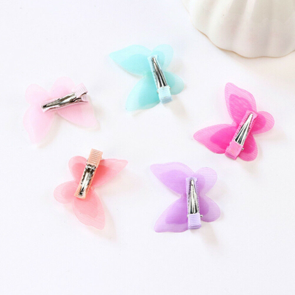 5X Bow Butterfly Hair Clips Girls Hair Grips Kids Hairpin Headwear Accessory  BD