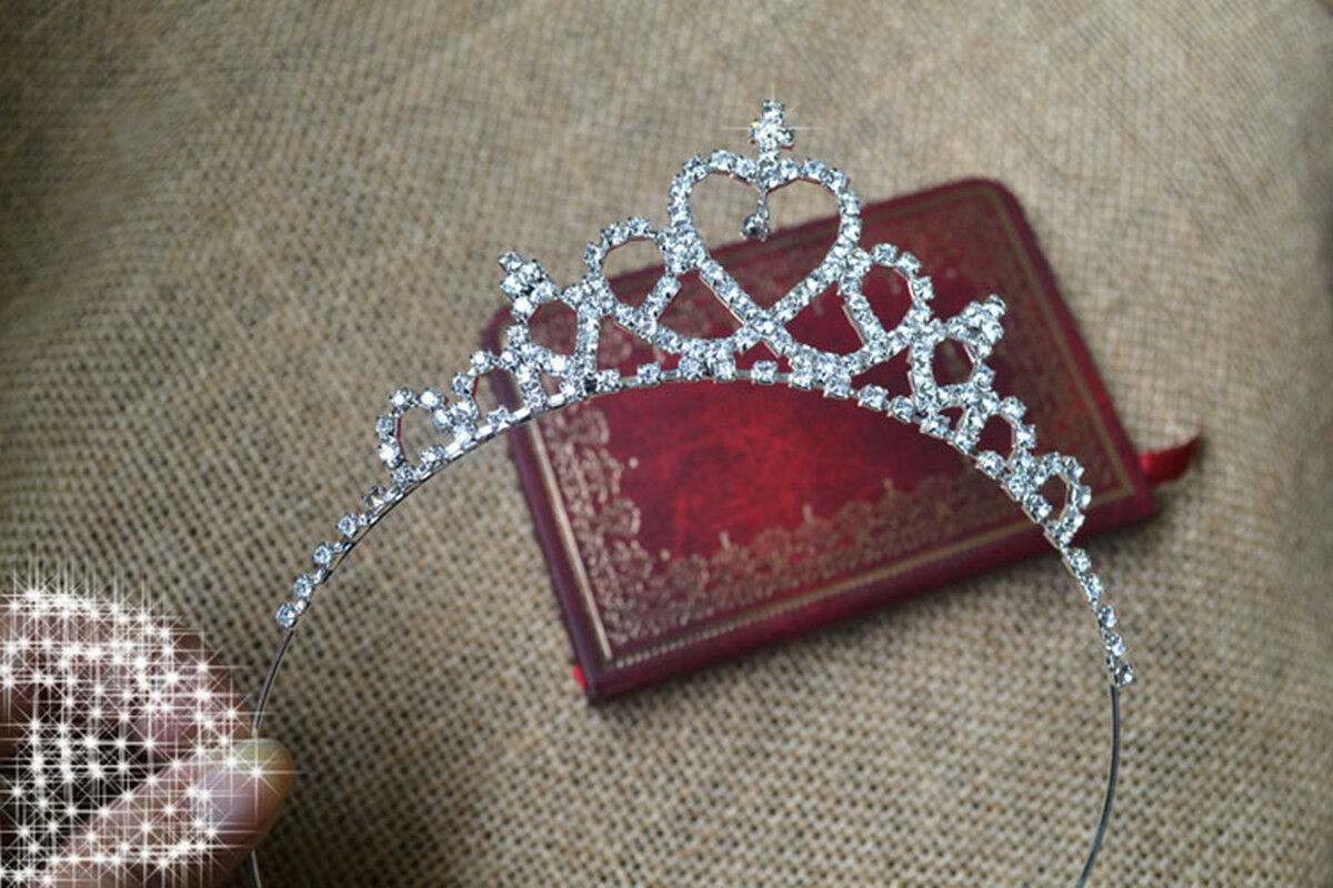 Kid Rhinestone Crystal Tiara Hair Hoop Girl Bridal Princess Prom Crown Headband