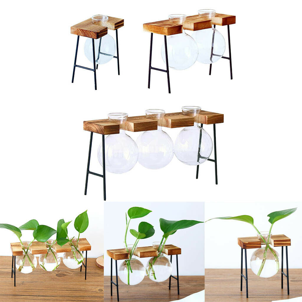 3x Desktop Flower Pot Hydroponic Bulb Vase Home Garden Office Decorations