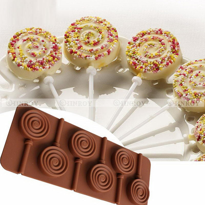 6 Holes Cake Mold Soap Mold Silicone Mould For Candy Chocolate Lollipop NEW