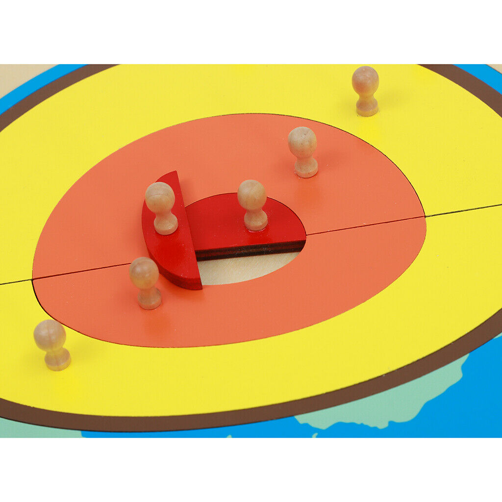 Montessori Geography Material Puzzle Board of Earth's Interior Composition