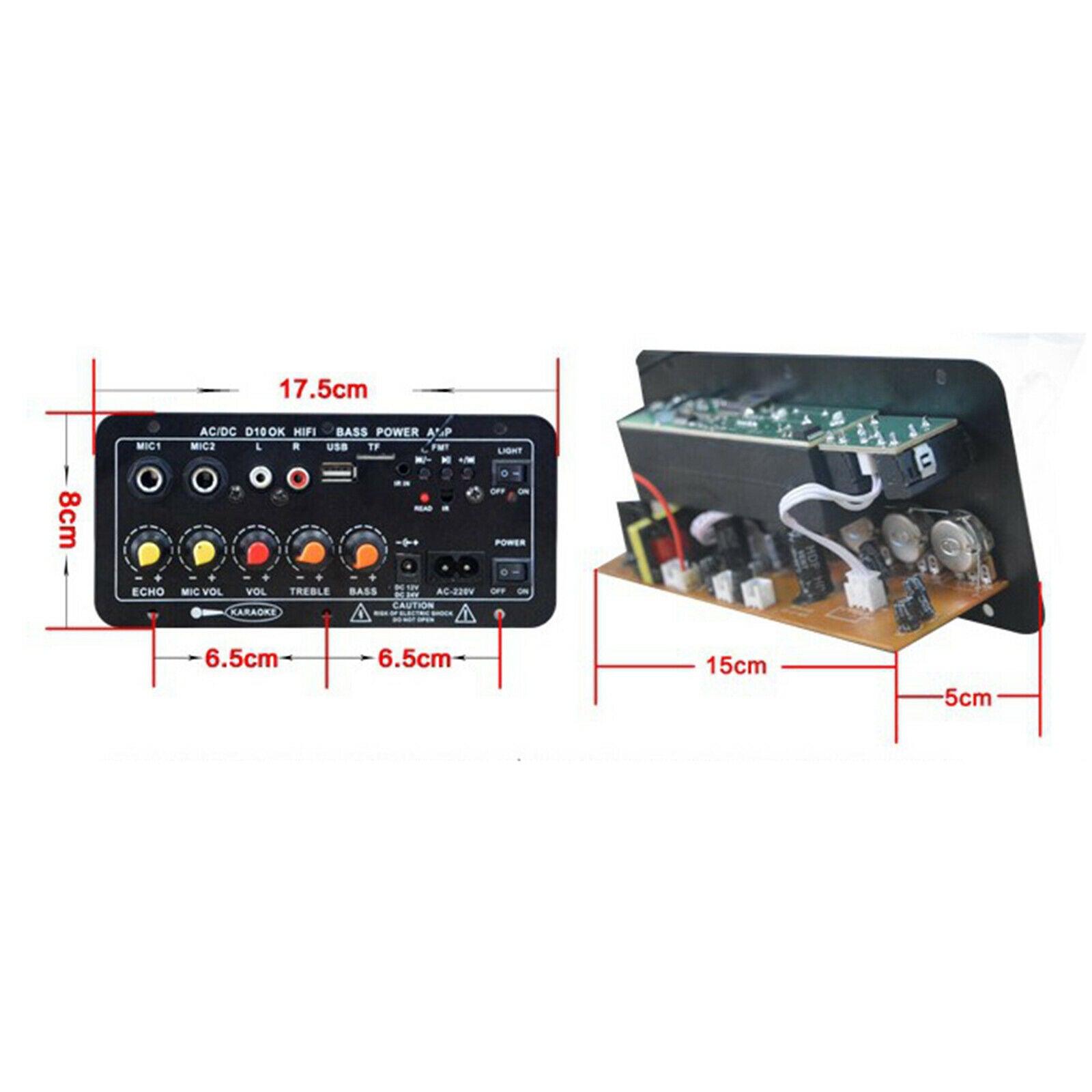 Bluetooth Board 30-120W Car Karaoke Subwoofer Mono Stereo Bluetooth Speaker