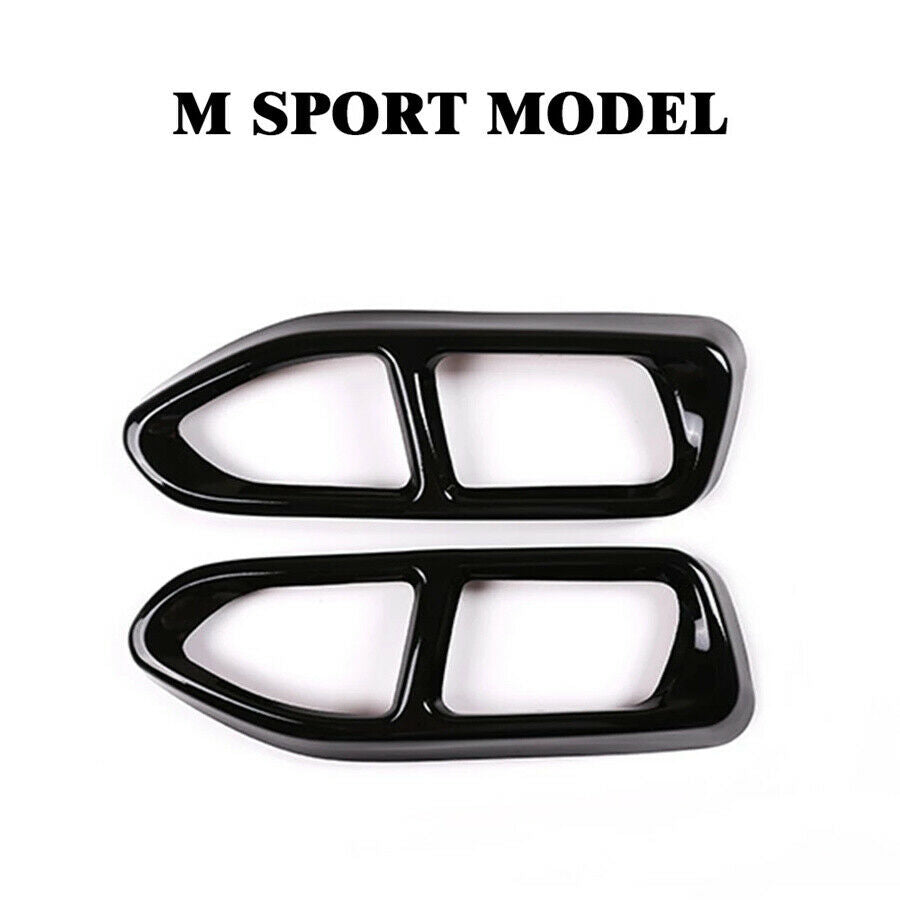 Black Exhaust Muffler Tips Tail Pipe Cover Trim For BMW 7 G11 G12 16-18 M Style