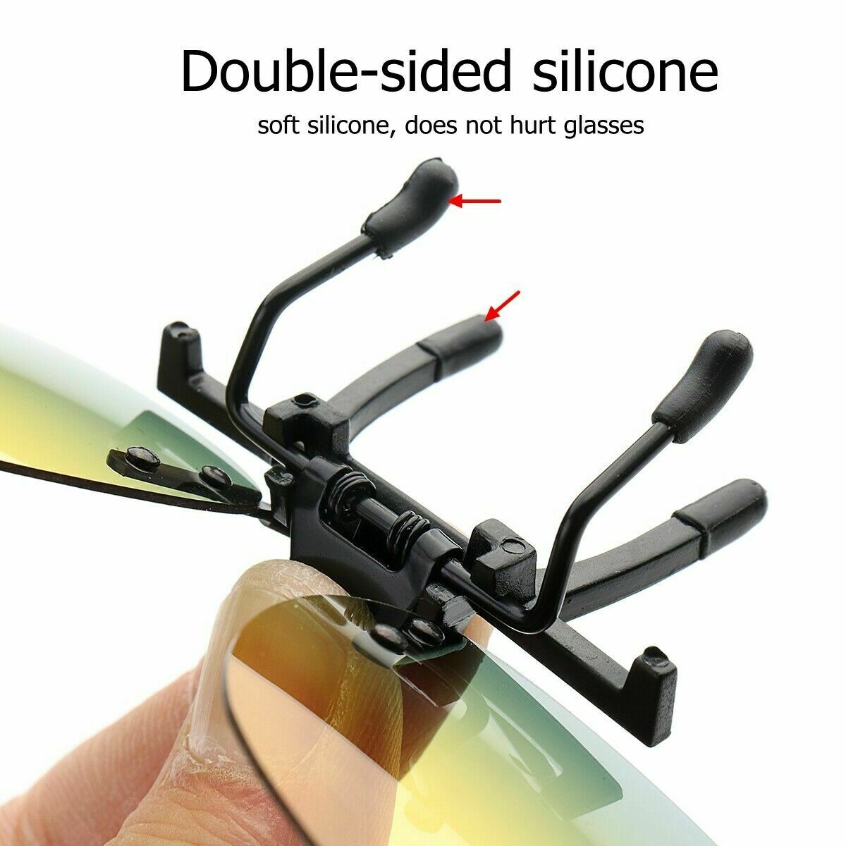 Day Night Vision Polarized UV400 Sunglasses Clip On Anti-Glare Driving