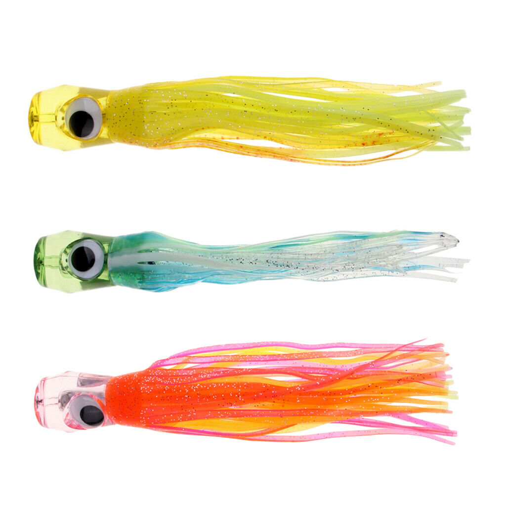 4x Fishing Lure Octopus Marlin Tuna Trolling Lure Jet Head Saltwater Lure