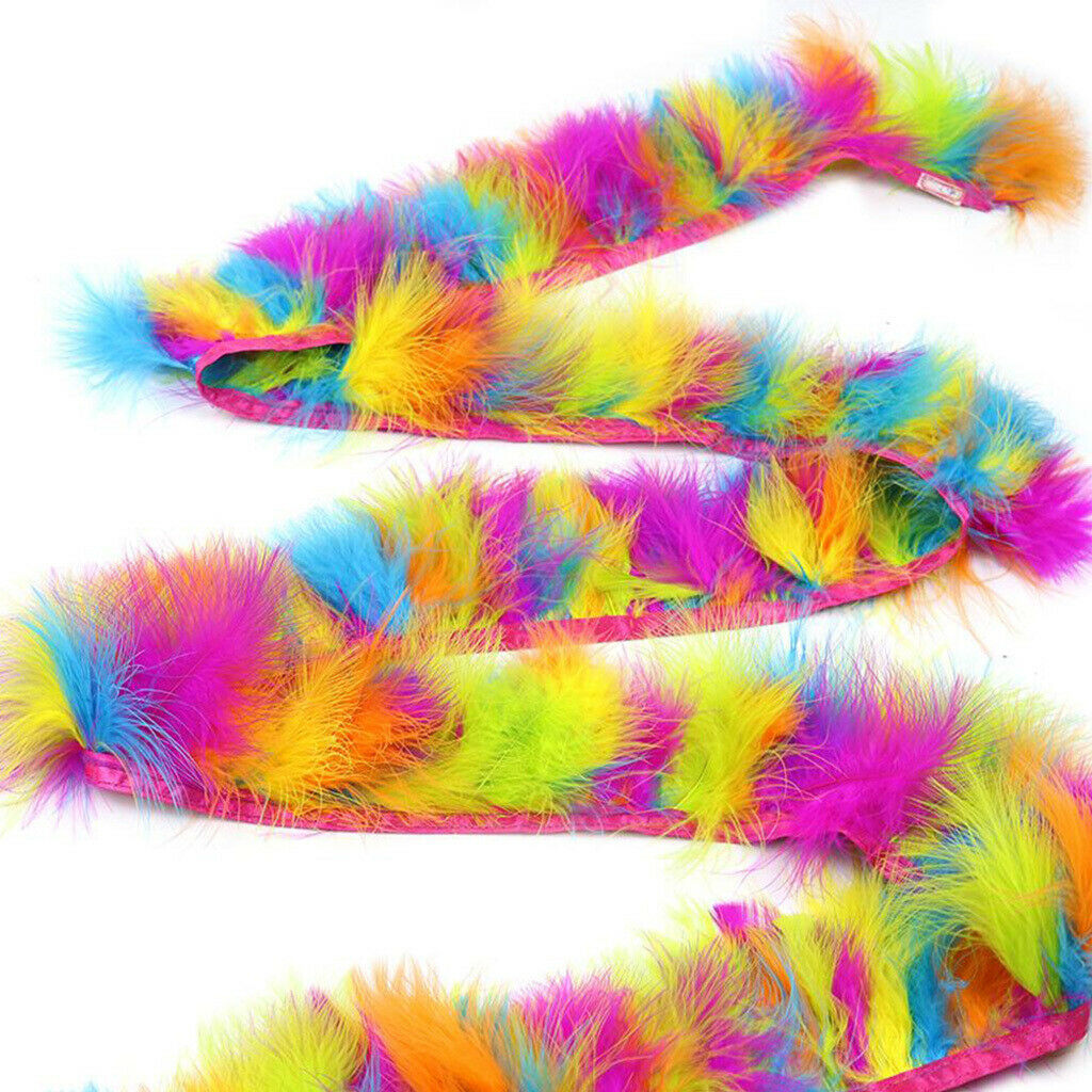 Premium 2M Turkey Feather Trim Clothes Decorative Cut Fluffy Fringe Craft 8-10cm