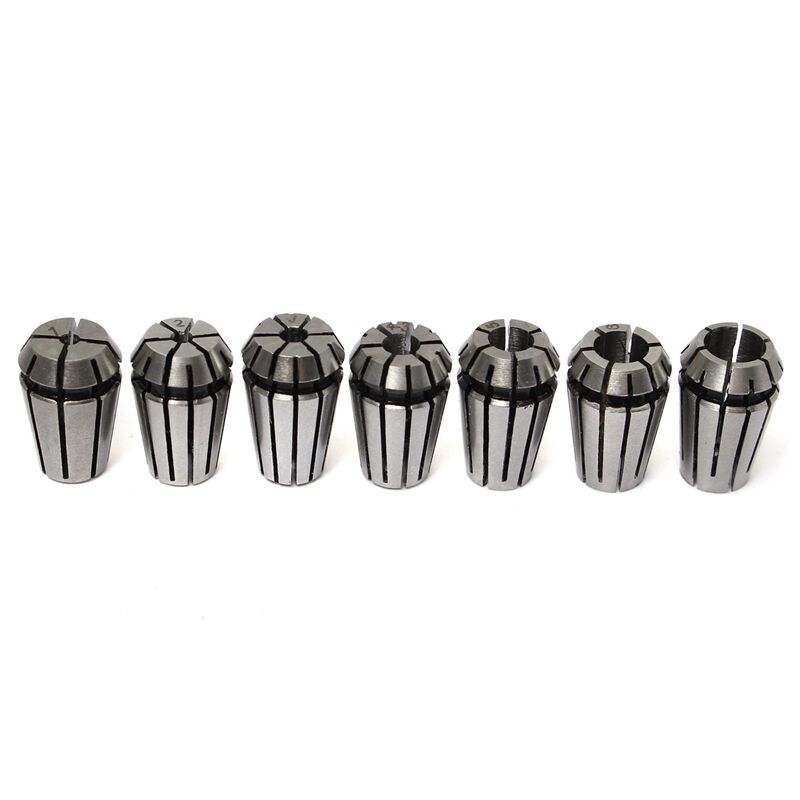 7Pcs ER11 Spring Collet Set + Lathe Tool 1-7mm Machine Accessories Workholding