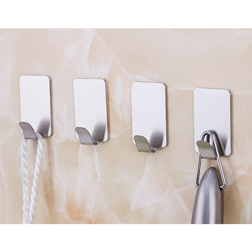 3 Pieces Adhesive Hooks, Heavy Duty Wall Hooks Stainless Steel Waterproof Hanger