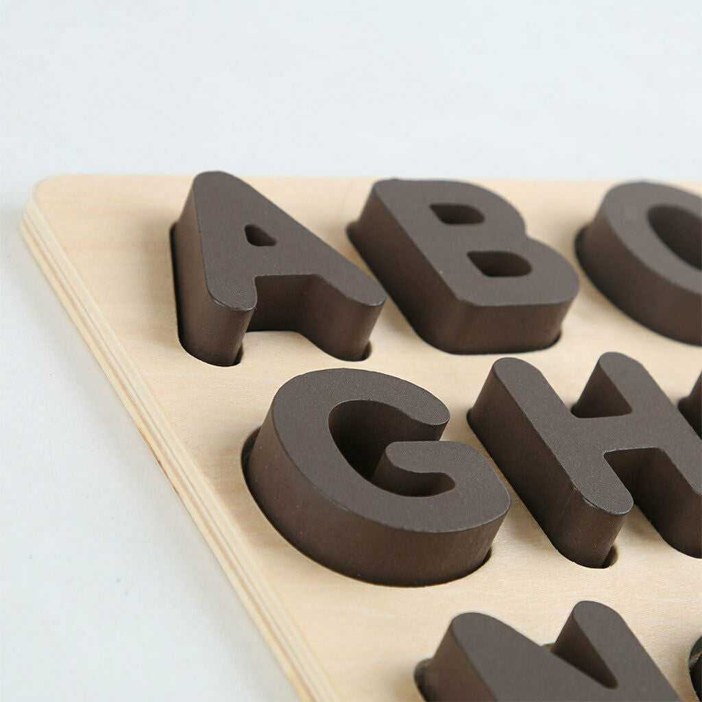 Wood Alphabet Letter Puzzle Board Early Learning Motor Skill Party Toys Gift
