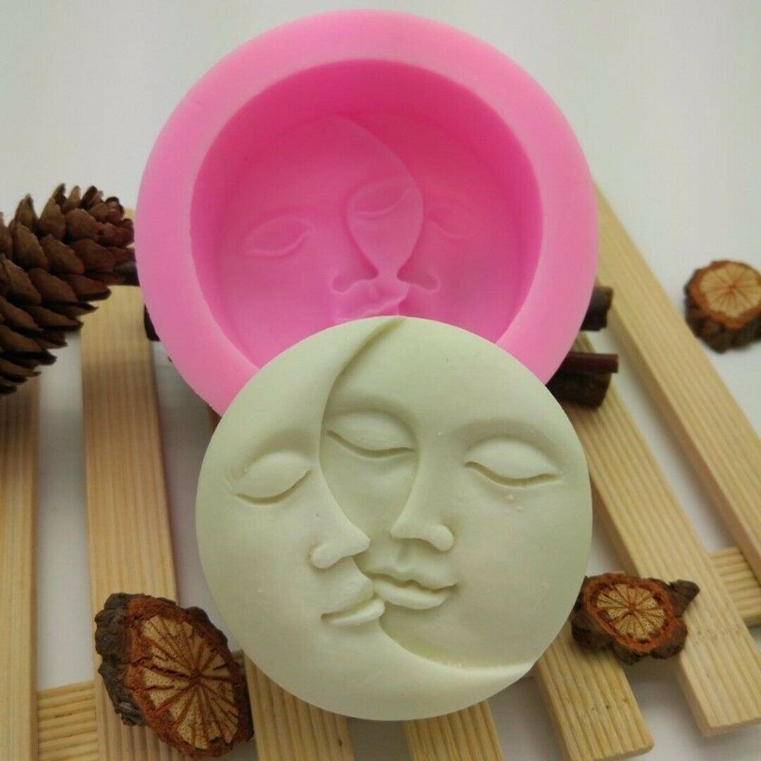 Silicone Sugarcraft Baking Sun Moon Face Cake Chocolate Mould Fondant Soap Mold