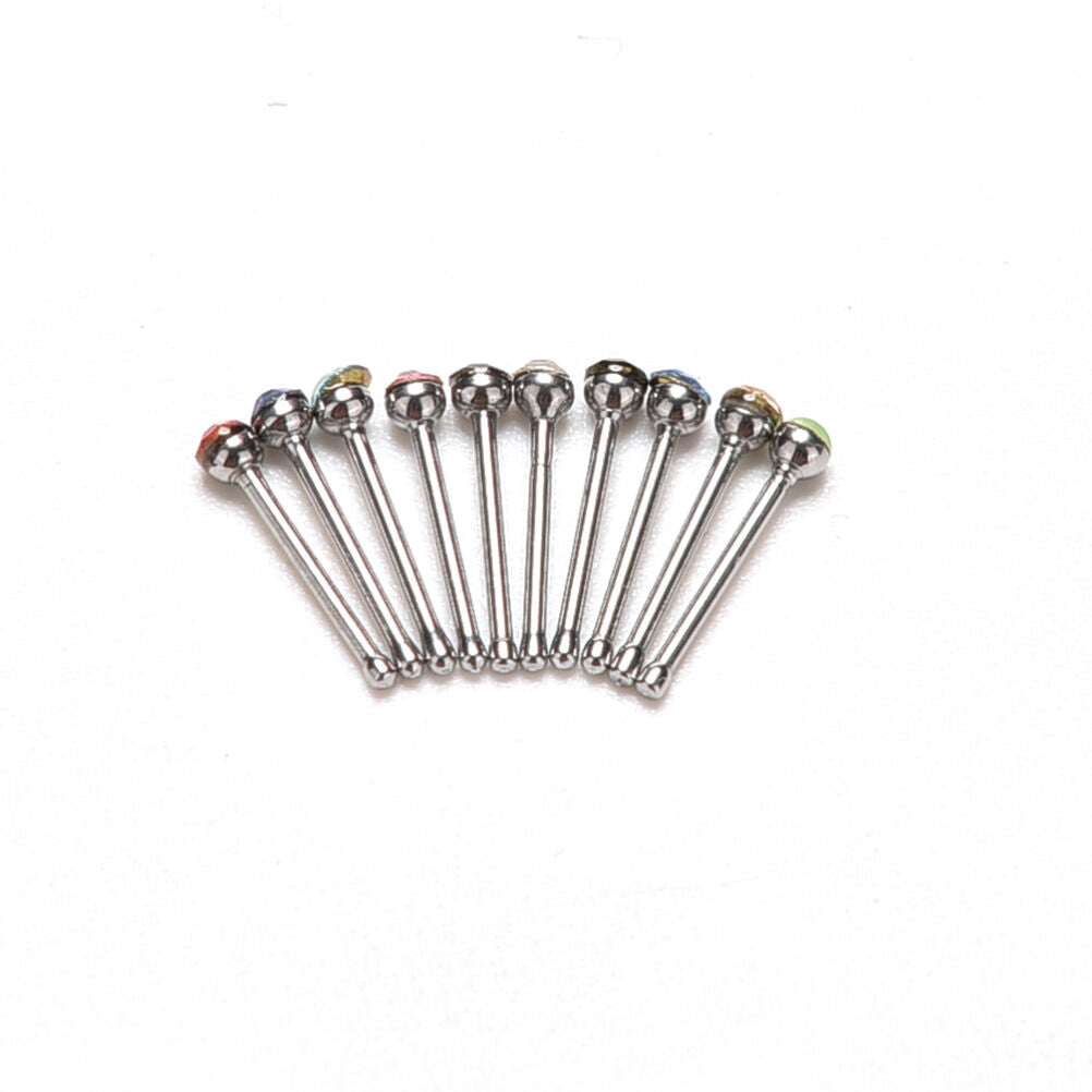 10pcs Crystal Rhinestone Nose Ring Bone Stud Stainless Body Piercing Jewel.l8