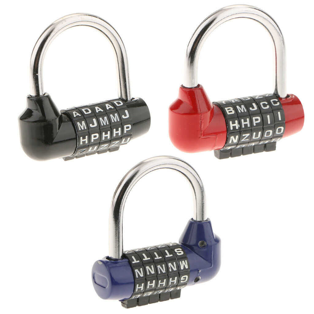 3Pack 5 Letter Combination Lock Password Sturdy Security Padlock for Home, Gate,