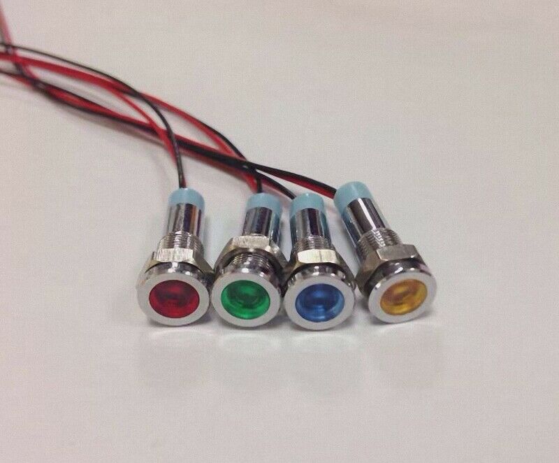 10 Pcs AC LED Indicator Pilot Signal Light Lamp Red Green Blue Yellow White 220V