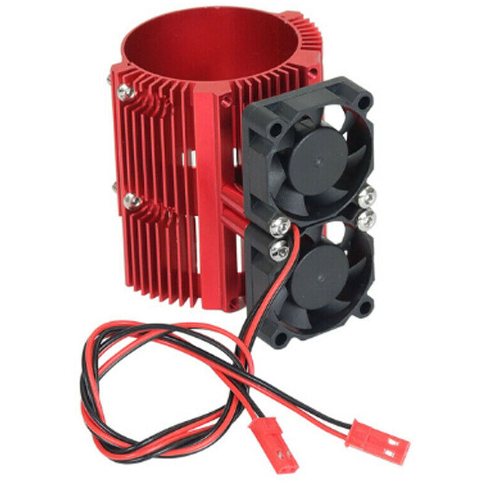 1x 40-43mm RC Car Dual Fan Motor Radiator Heat Sink for High Speed 1:8 Motor