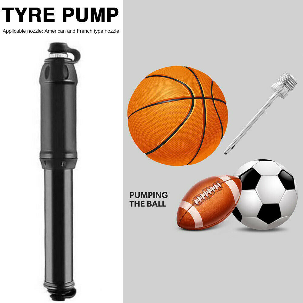 Portable Ball Inflator Hand Pump for Bike Bicycle Soccer Sport W/ Adapter Needle