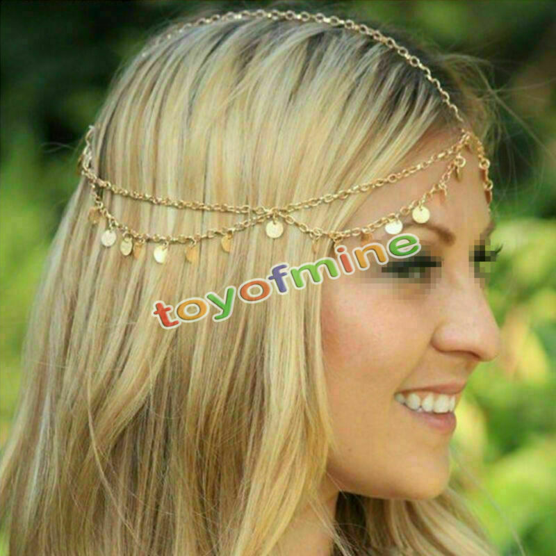 Women Metal Rhinestone Chain Jewelry Headband Head Piece Hair band Accessory
