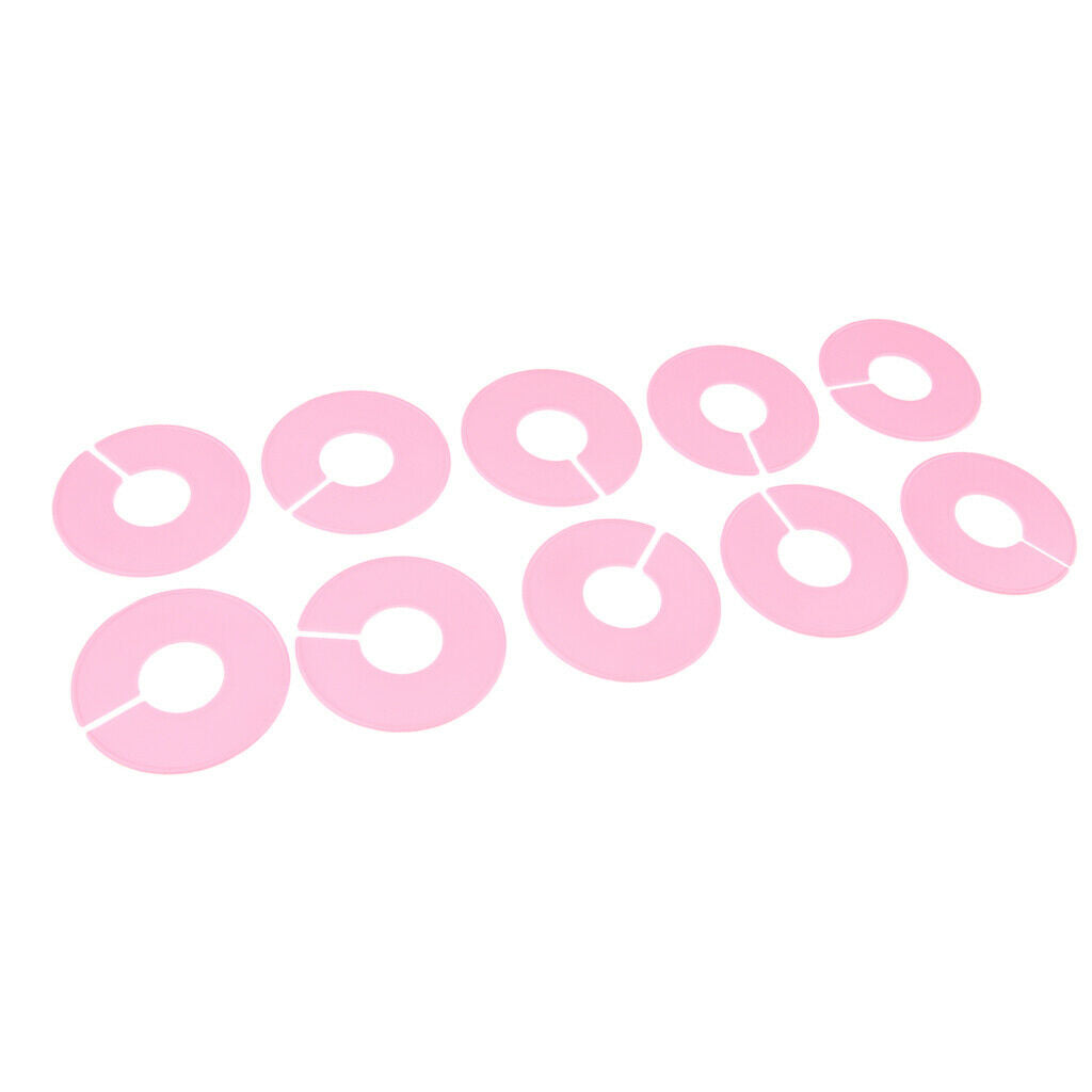 2X 10Pack Clothing Rack Size Dividers Round Hangers Dividers White for Pink