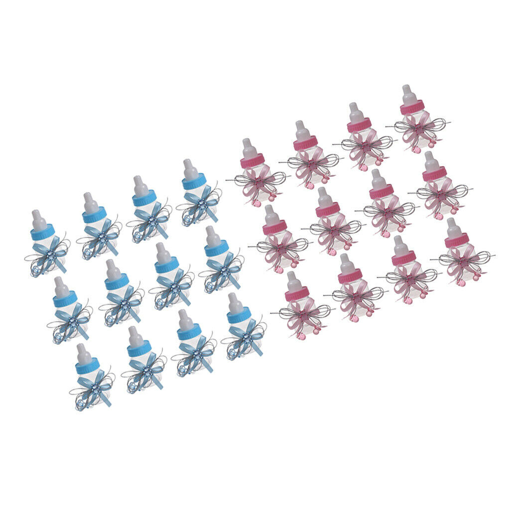 24pcs Lot Baby Shower Candy Bottles Nursing Bottle Box Candy Case Pink&Blue