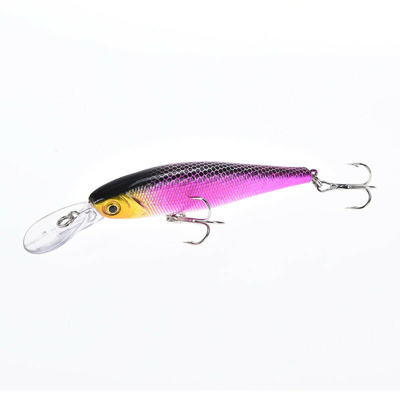 1pc 10cm/9.4g minnow hard fishing lures baits with two wobble floating hoo.l8