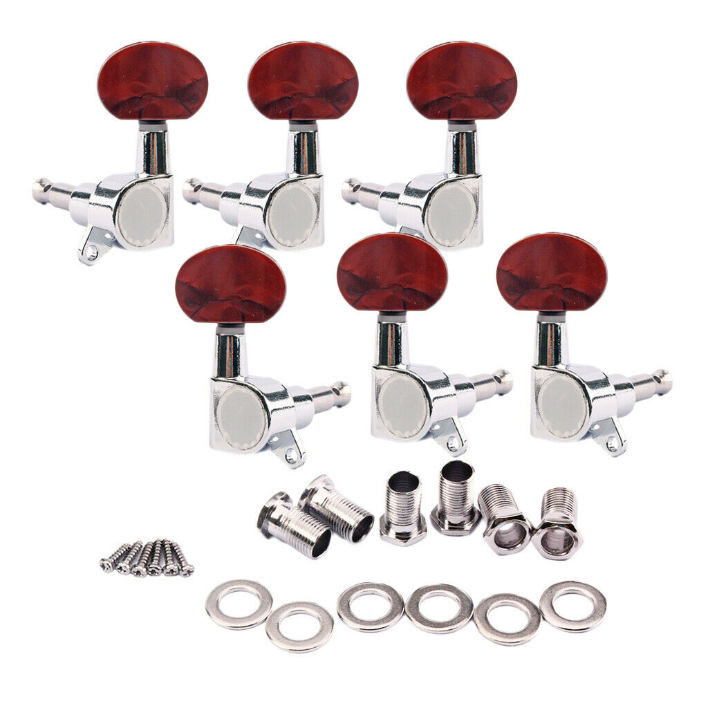3L 3R Chrome Enclosed Tuning Pegs Machine Heads Tuners for Acoustic Electric