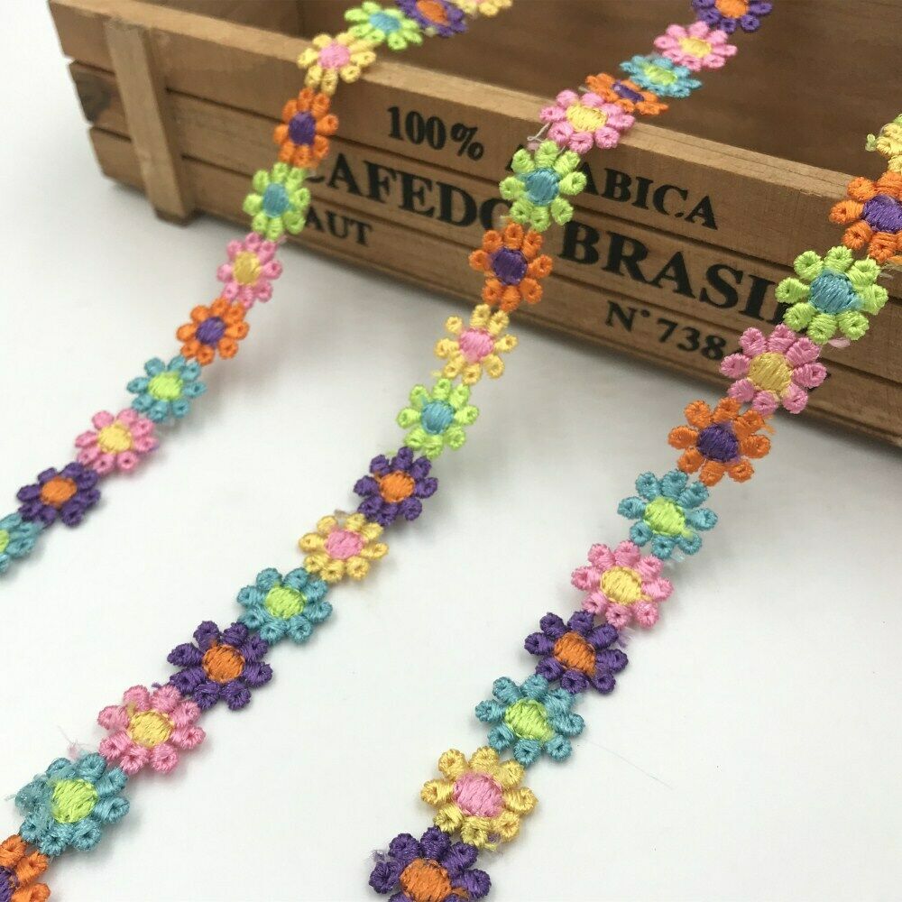 5 Yards Colorful Flowers lace Trim Sewing DIY Jewelry Necklace making
