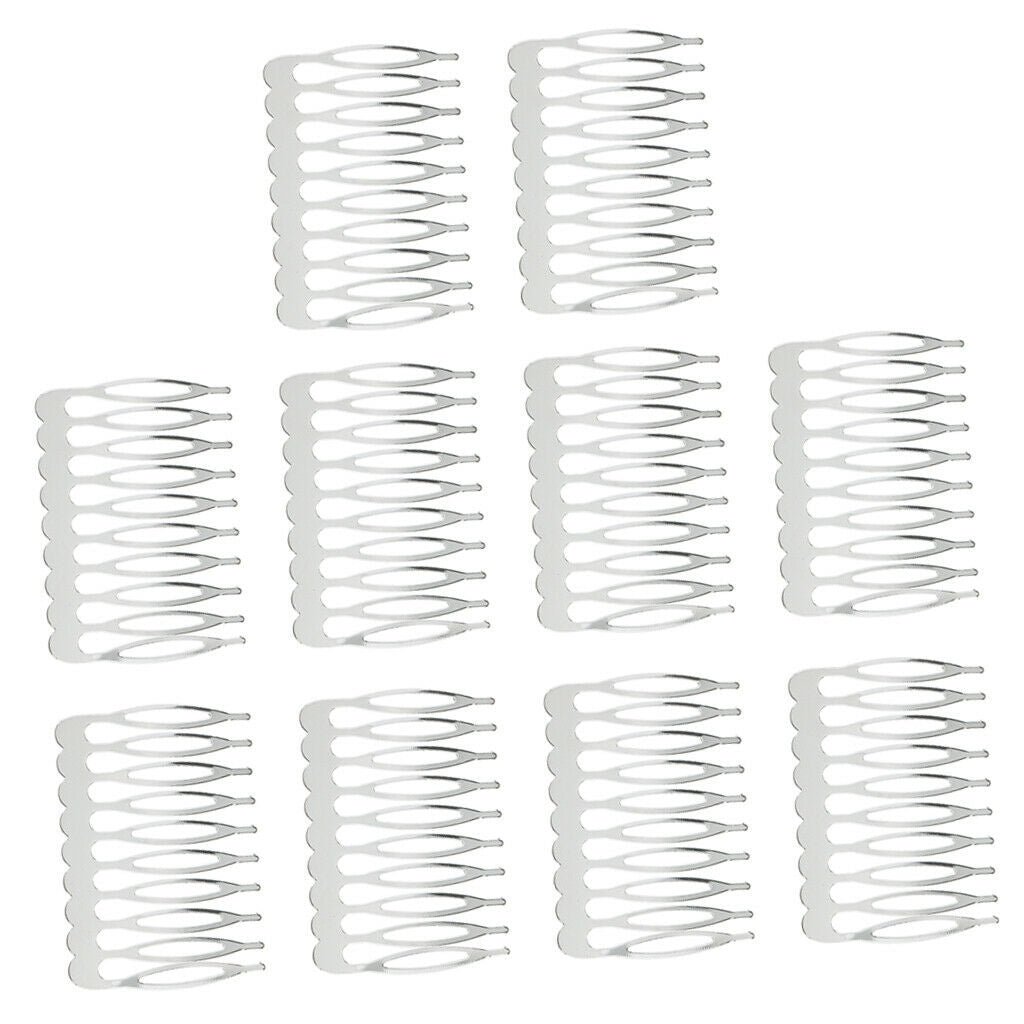 10pcs Hair Clip Hair Comb Pin Barrette Wedding Veil Wire Metal Comb Hair DIY