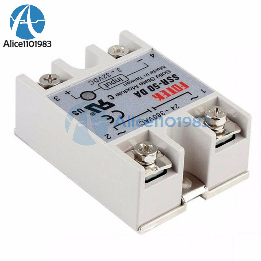 SSR-50DA 3-32VDC 50A 250V Output 24V-380VAC Solid State Relay Module