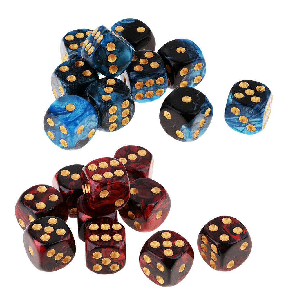 20 Pack Of 6-Sided Dice Set 16 Mm For