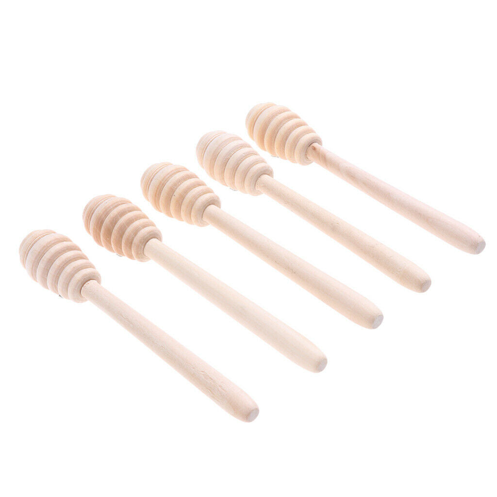 5 Pieces Wooden Honey Stirring Sticks Jam Muddler Kitchen Cooking Rods Tool