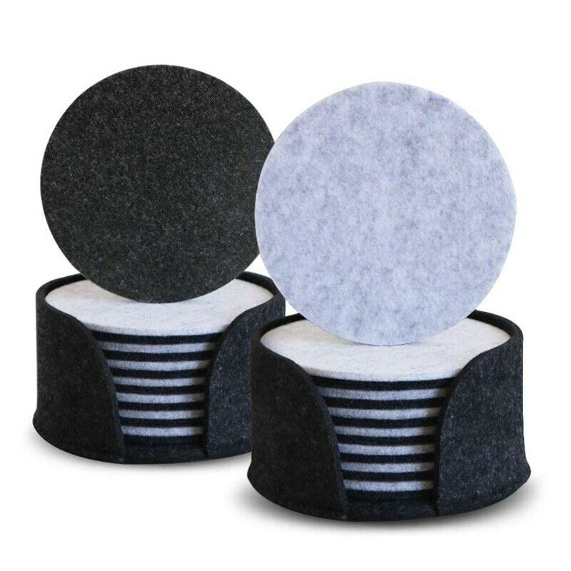 Usable Felt Coasters for Drinks Absorbent with Holder, Table Cup Wine Bar CoasX7