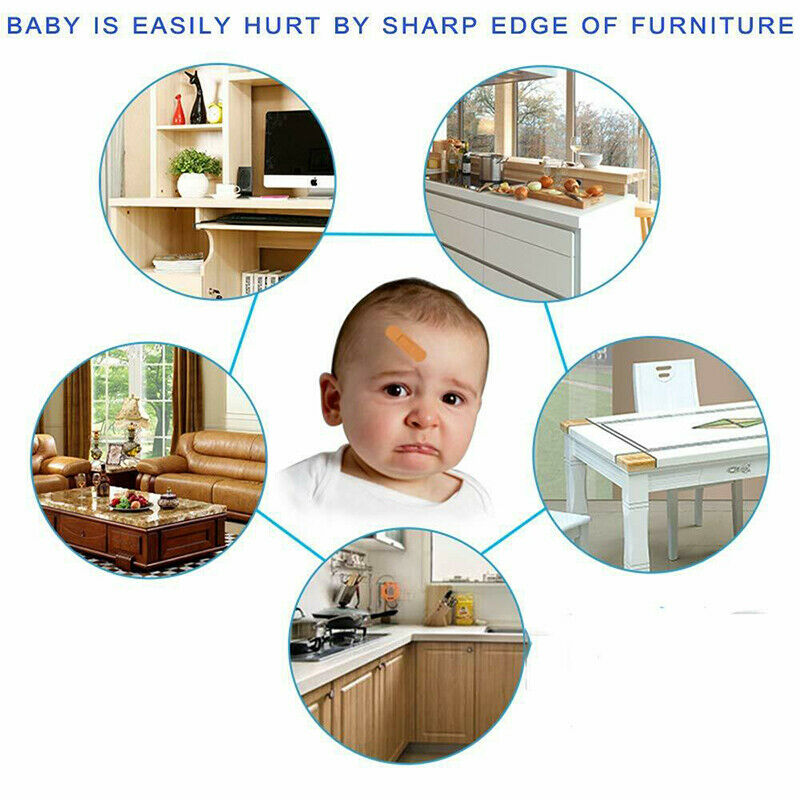 4x Clear Rubber Furniture Corner Edge Table Cushion Guard Protector Baby .l8